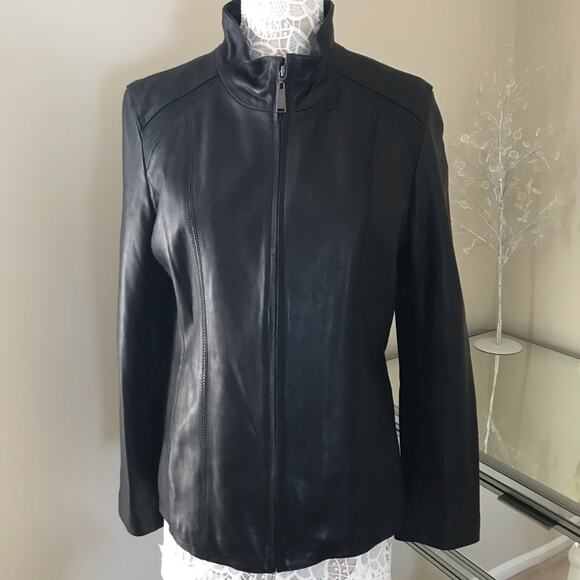 Dkny Jackets & Blazers - DKNY 100% Lamb Leather Women's Jacket Coat, Black, Size Large